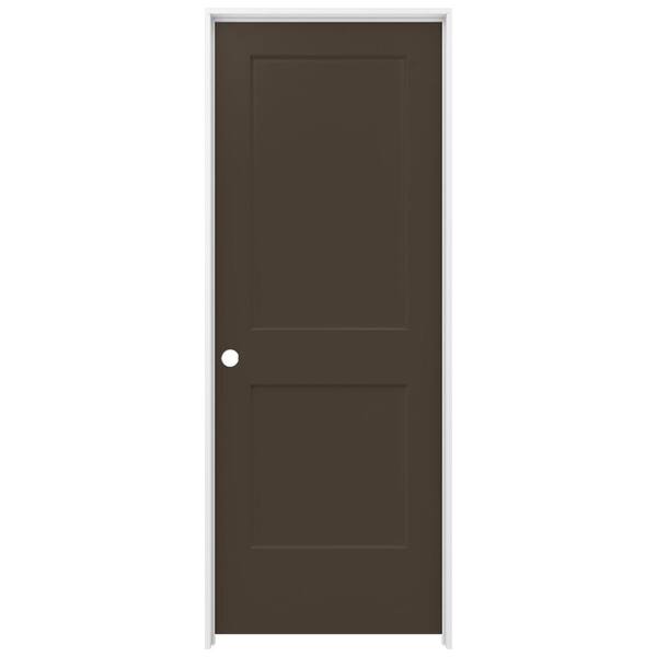 JELD-WEN 32 in. x 80 in. Monroe Dark Chocolate Right-Hand Smooth Solid Core Molded Composite MDF Single Prehung Interior Door