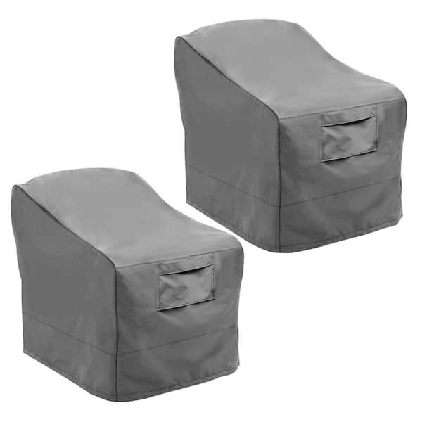 Large Grey Patio Chair Covers, Heavy Duty Waterproof Outdoor Furniture Covers for Lounge Deep Seat (2-Pack)
