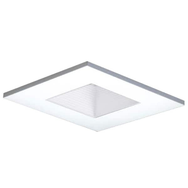 HALO 3 in. White Recessed Ceiling Light Square Adjustable Baffle Trim