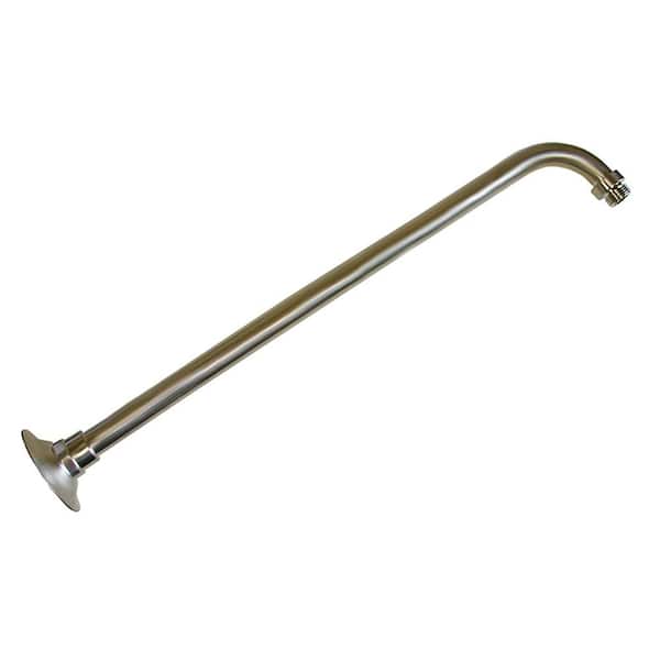 JONES STEPHENS 18 in. 90 Degree Shower Arm and Flange in Brushed Nickel