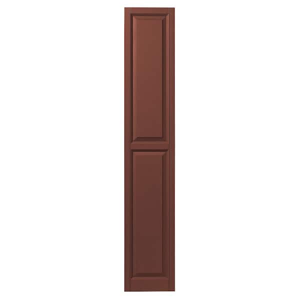 Ply Gem 12 in. x 71 in. Raised Panel Polypropylene Shutters Pair in Red