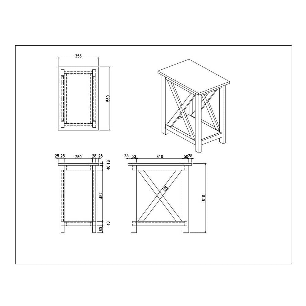 Jamestown White Wash Side Table - thumbnail 7