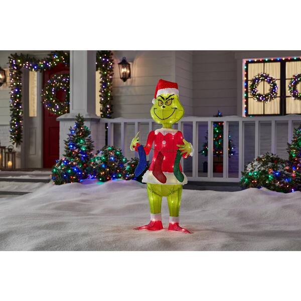 Grinch Flat-Tastic Sparkle Lighted Outdoor 3ft selling