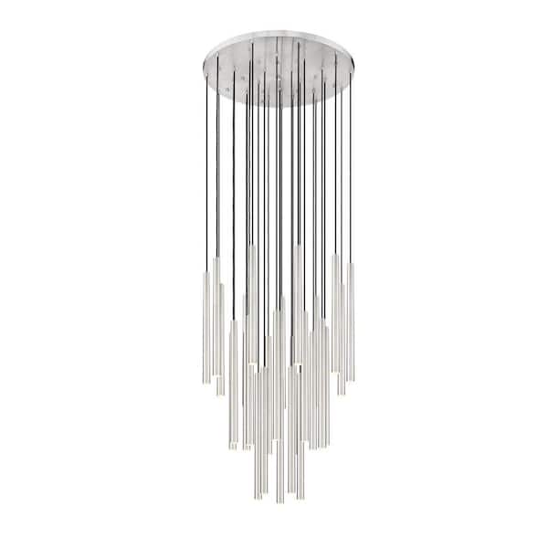 Forest 36 inch Brushed Nickel 27 Light Integrated LED Chandelier