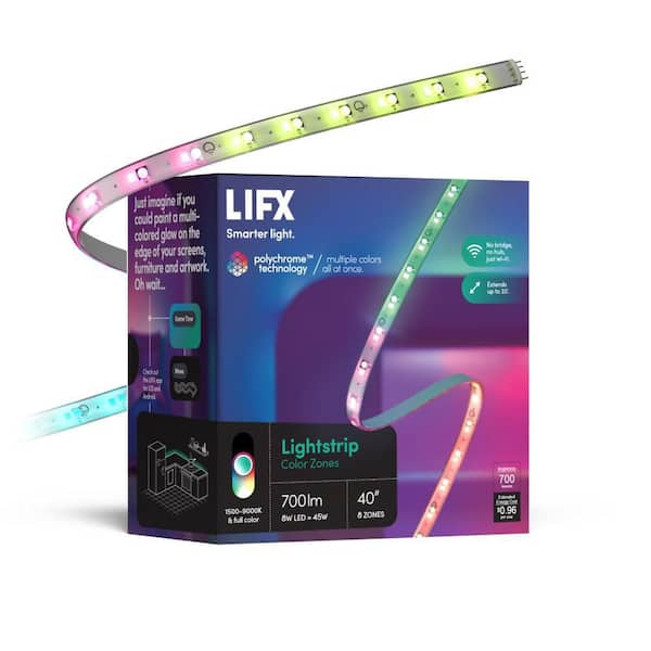 LIFX 40 in. Smart Multi-Color RGB+W Wi-Fi Plug-In LED Strip Light Kit, Works with Alexa/Hey Google/HomeKit/Siri