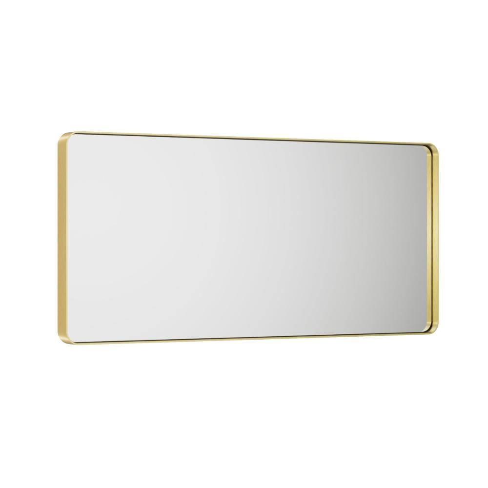 59 in. W x 28 in. H Modern Rectangular Aluminum Bathroom Mirrors for Over Sink Framed Bathroom Vanity Mirror in Gold price history on PriceWatchPro