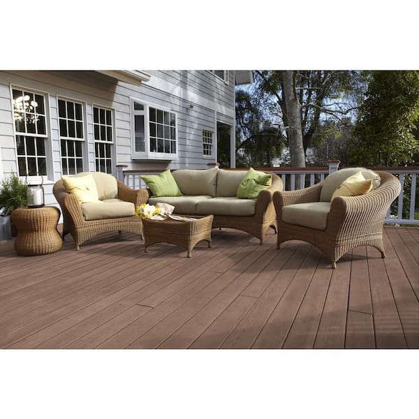 5 gal. #ST-148 Adobe Brown Semi-Transparent Waterproofing Exterior Wood Stain and Sealer
