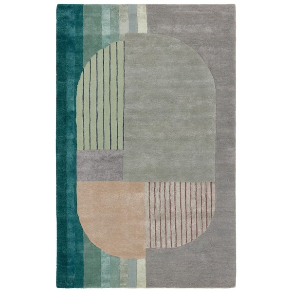 Farhat Green 6 ft. x 9 ft. Abstract Area Rug