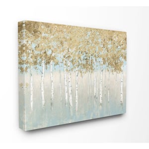 16 in. x 20 in. "Abstract Gold Tree Landscape Painting" by James Wiens Canvas Wall Art