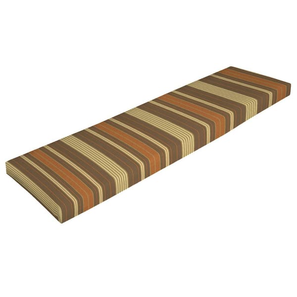 Arden Olivia Stripe Cocoa Bench Cushion-DISCONTINUED