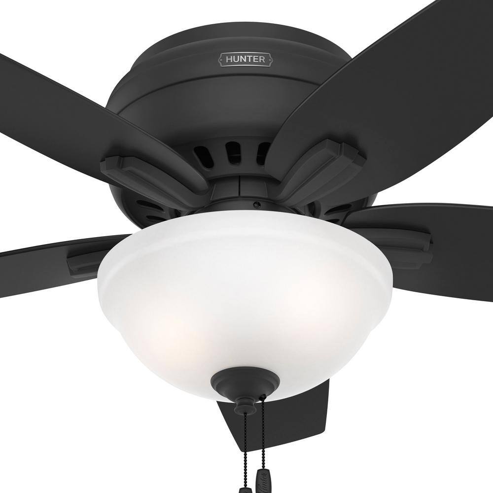42" Matte Black Low Profile Ceiling Fan with LED Light and Remote