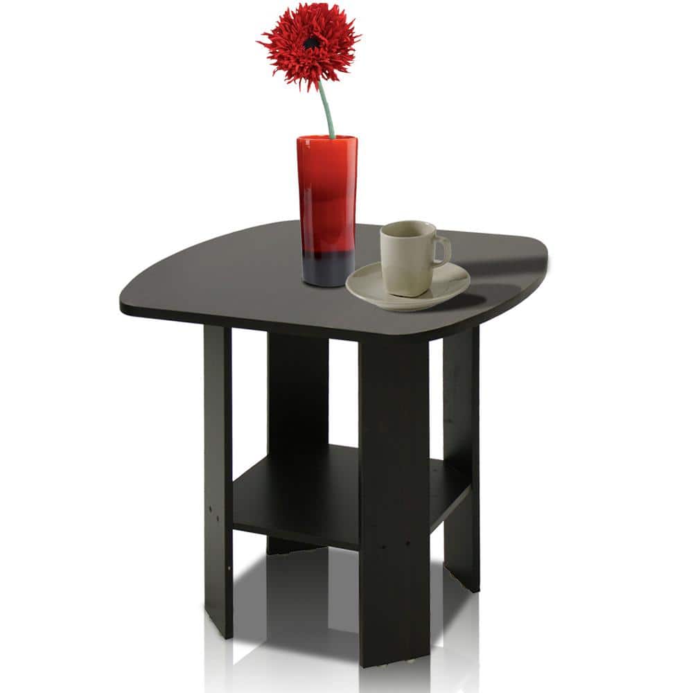 Espresso Wood End Table Set with Storage, 20"