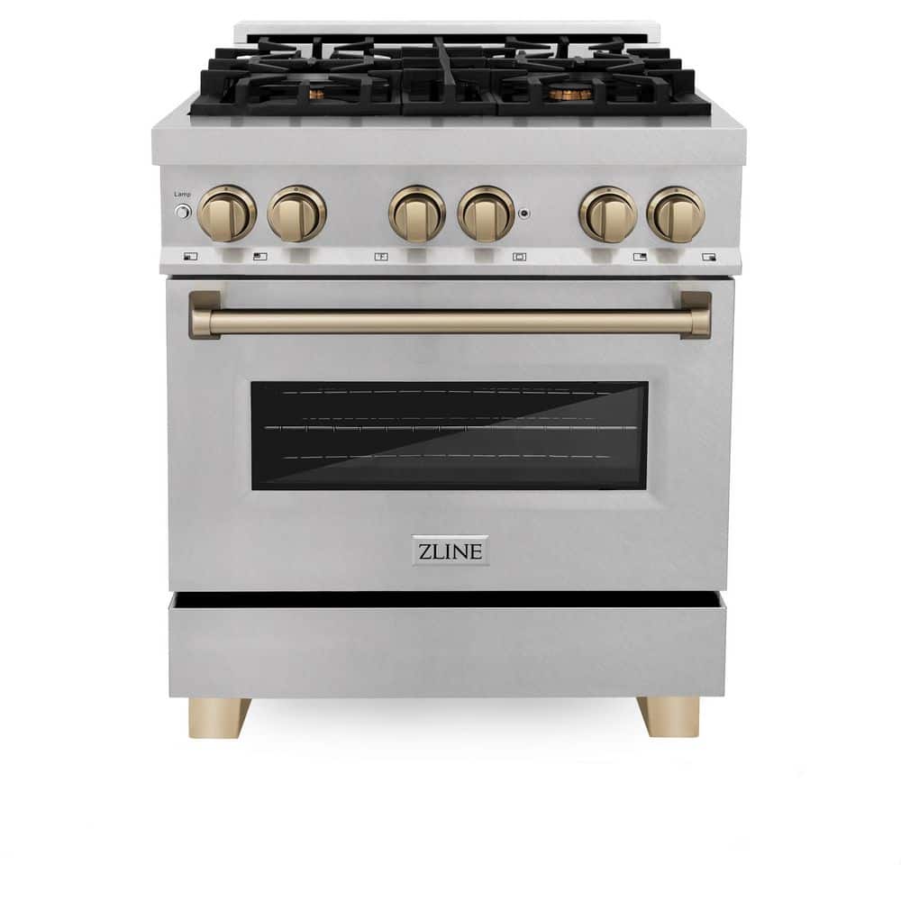 Autograph 30 in. Legacy Dual Fuel Range with 4 Burners and Electric Oven in Satin Stainless Steel and Bronze Accents price history on PriceWatchPro