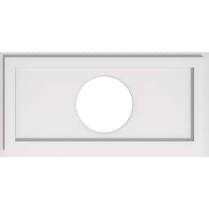 22 in. x 11 in. x 1 in. Rectangle Architectural Grade PVC Contemporary Ceiling Medallion