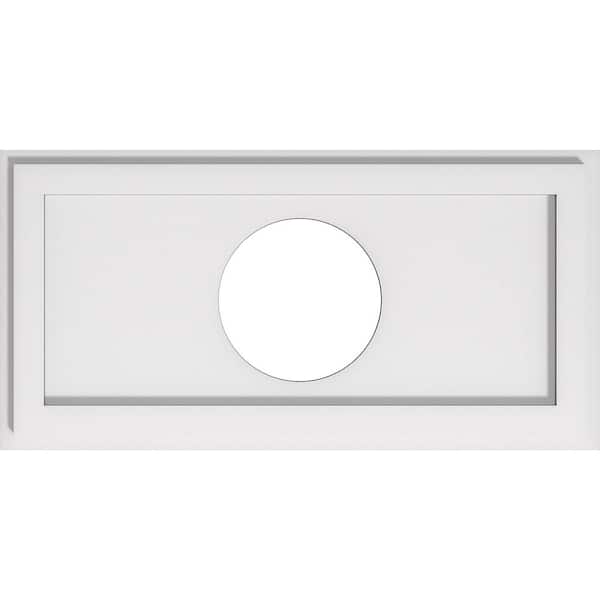 Ekena Millwork 22 in. x 11 in. x 1 in. Rectangle Architectural Grade PVC Contemporary Ceiling Medallion