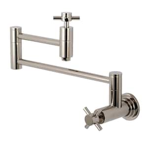 Concord Wall-Mounted Potfiller Cross Handle in Polished Nickel