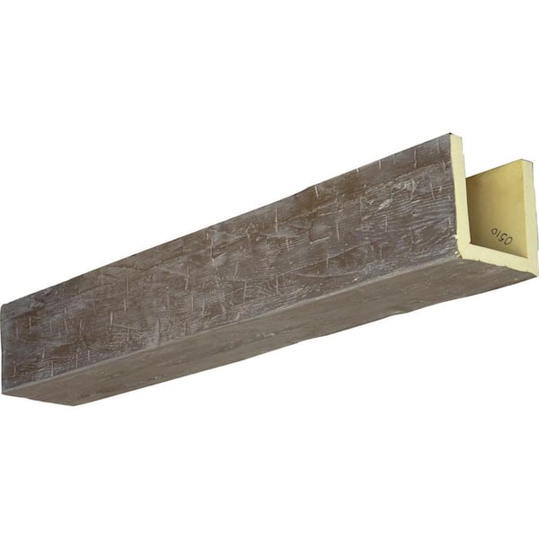 Ekena Millwork 6 in. x 10 in. x 16 ft. 3-Sided (U-Beam) Hand Hewn Vintage Mahogany Faux Wood Ceiling Beam