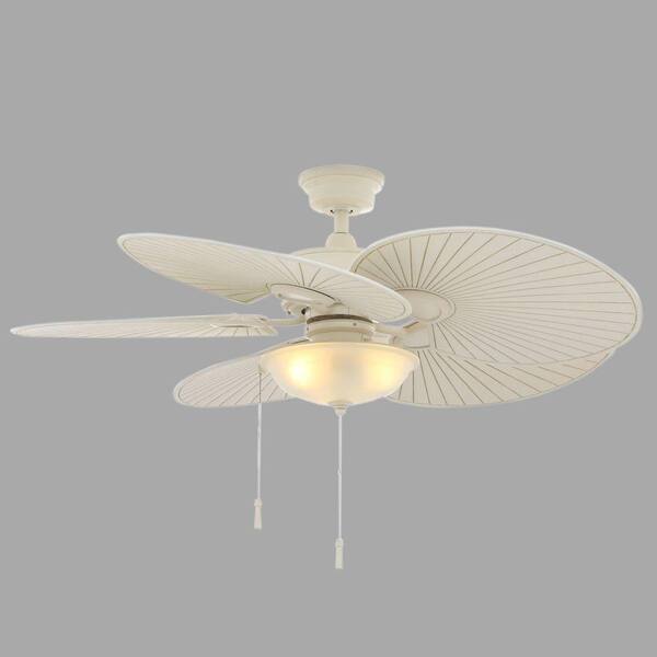 Hampton Bay Havana 48 in. Indoor/Outdoor Vintage White Ceiling Fan with Light Kit