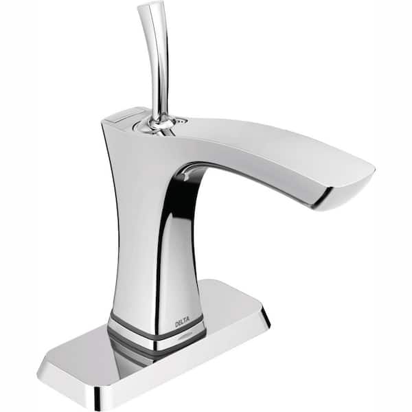 Delta Tesla Single Hole Single-Handle Bathroom Faucet with Touch2O Technology in Chrome