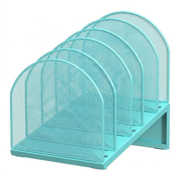 Blues 9 in. x 11.8 in. Metal 5-Section Desk Organizers, Mesh Folder Organizer