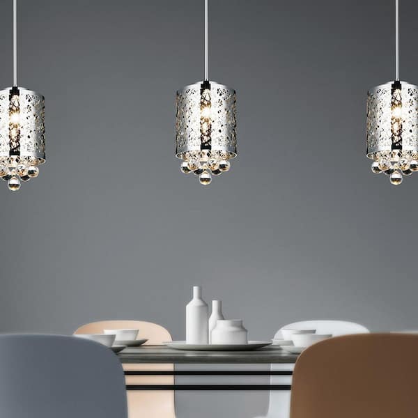 Eternity 1 Light Drum Shade Mini Pendant With Chrome Finish