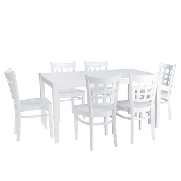 Linon Home Decor Atlas White 7-pc Dining Set
