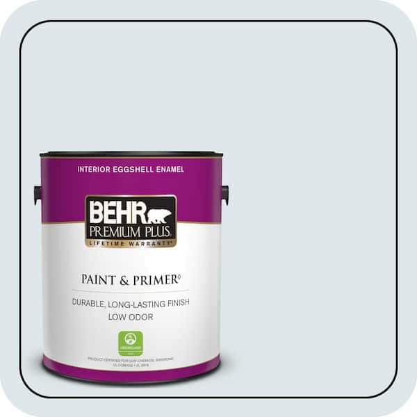 BEHR PREMIUM PLUS 1 gal. #BL-W03 Blue Bird Day Eggshell Enamel Low Odor Interior Paint & Primer