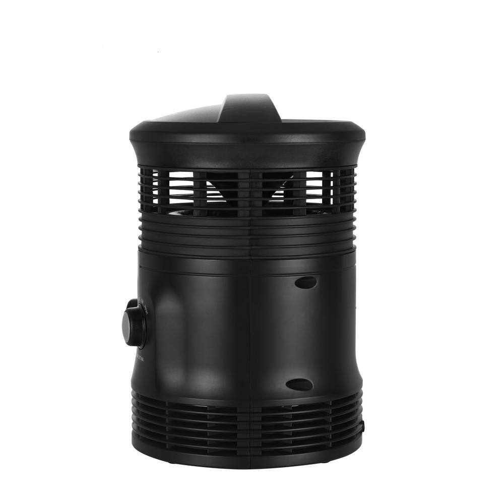 Black 1500W Electric Forced Air Heater with Thermostat