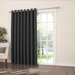 Black Solid Grommet Room Darkening Curtain - 100 in. W x 84 in. L
