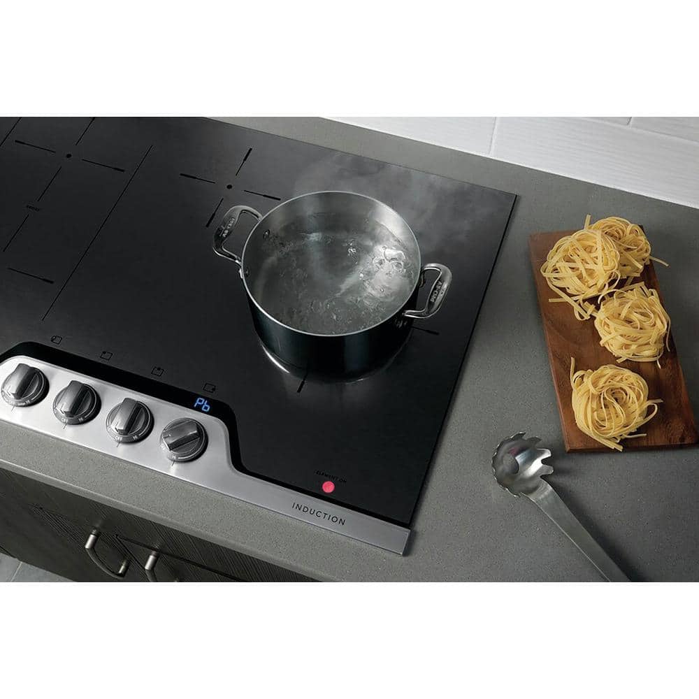 Professional 30" Black Ceramic Induction Cooktop with Stainless Steel Controls
