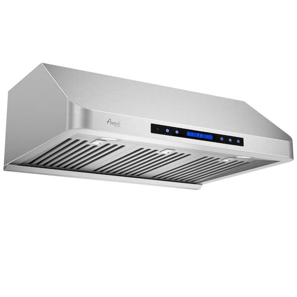AWOCO Supreme Series 36 in. 1000 CFM Ducted Under Cabinet Range Hood in Stainless Steel with Remote Control