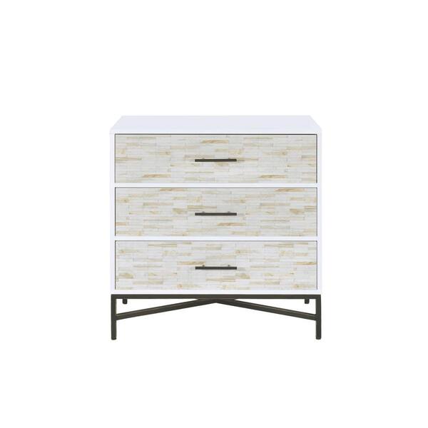 Acme Furniture Uma White and Black Nightstand