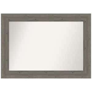 Fencepost Grey 43 in. W x 31 in. H Non-Beveled Wood Bathroom Wall Mirror in Gray