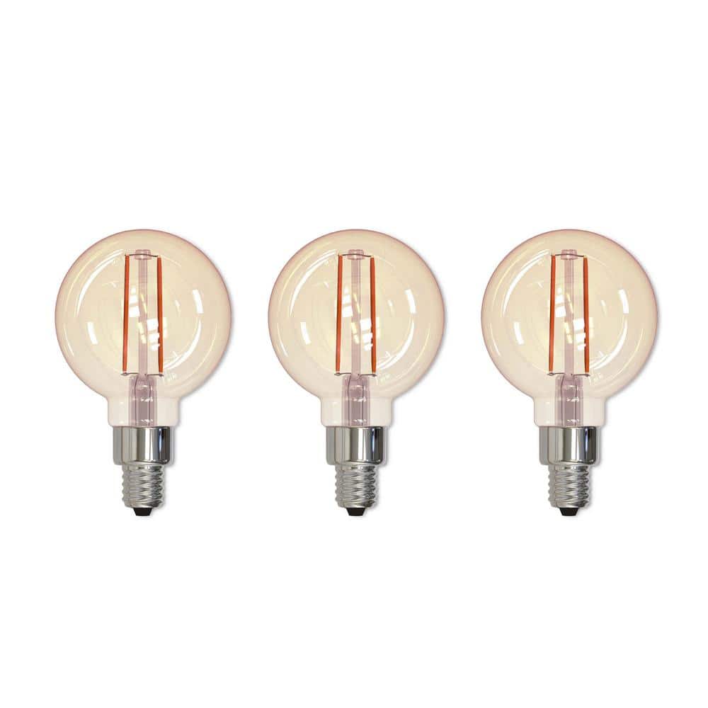 25 - Watt Equivalent G16 Dimmable Candelabra Screw Decorative LED Light Bul