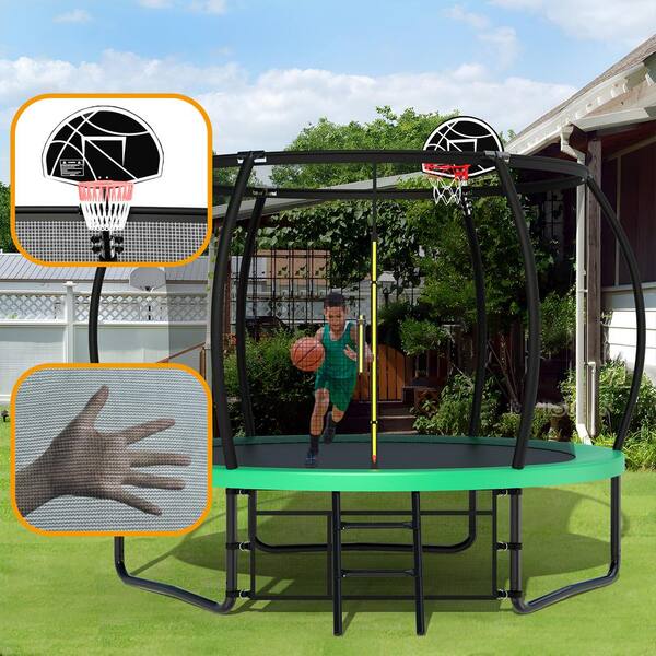 10 ft. Outdoor Oversized Round Green Trampoline with