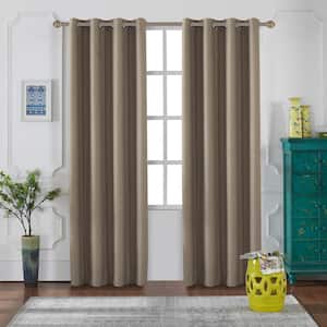 Biscuit Thermal Grommet Blackout Curtain - 52 in. W x 95 in. L