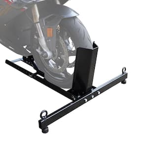 Steel Motorcycle Stand Wheel Tire Chock for 16 in. 25 in. Off-Road and Standard Motorcycles, Upright 1800 lbs. Capacity