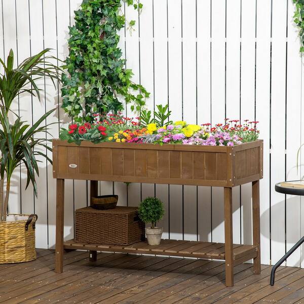 小物入れ Neighborhood garden bed Shelf 43.3 L x 18 W x 30 H in. Wooden Raised Garden Bed with 8 Grids and