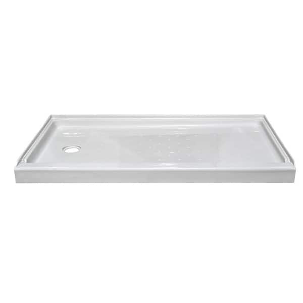 Lyons Industries Elite 54 in. x 27 in. Single Threshold Shower Base with Left Drain in White