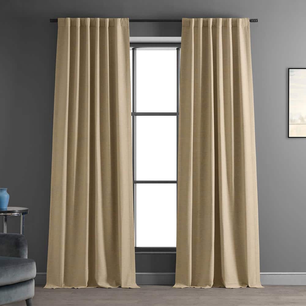 Ginger Polyester Blackout Puddle Length Drape Panel