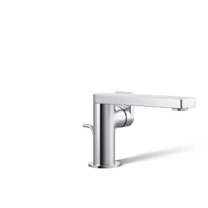 Composed Single Hole Single-Handle Bathroom Faucet with Lever Handle and Drain in Polished Chrome