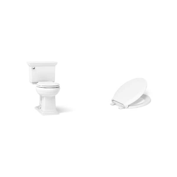 Cachet Antimicrobial Soft Close Toilet Seat and Memoirs 12 in. Round Toilet Combo