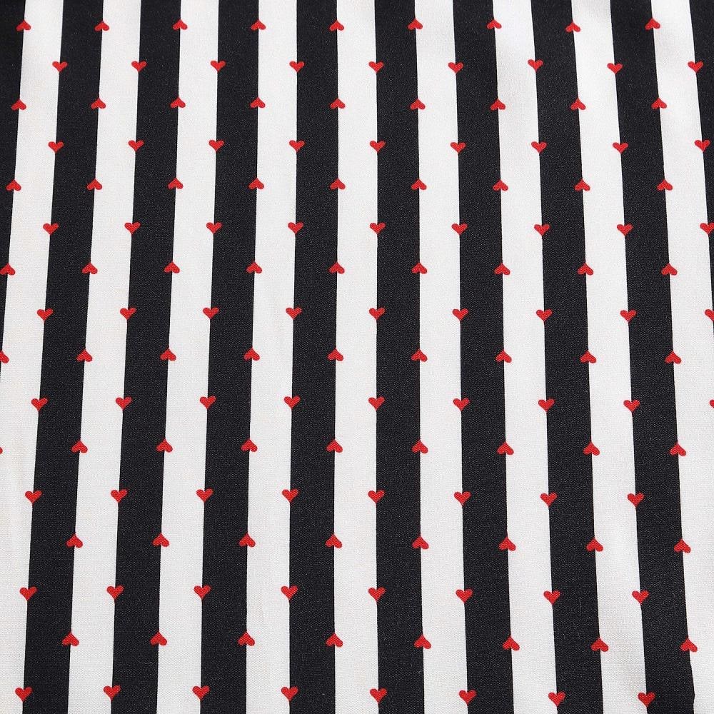 Twin Black and White Striped Polyester Duvet Cover Set