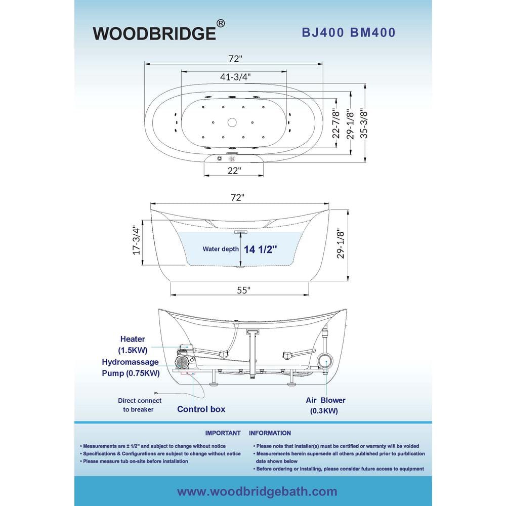 72" White Acrylic Freestanding Whirlpool Bathtub with Matte Black Hardware