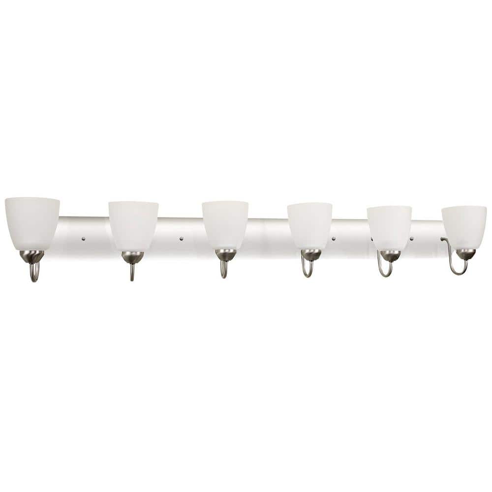 Armada 48" Modern 6-Light Vanity Fixture with Frosted Glass and Brushed Nickel