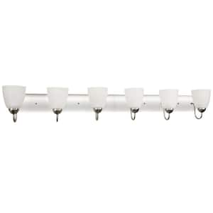 Armada 48.5 in. 6-Lights Brushed Nickel Modern Bathroom Vanity Light