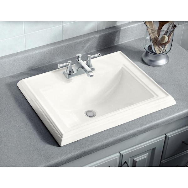 Memoirs Classic Drop-In Vitreous China Bathroom Sink in White with Overflow Drain