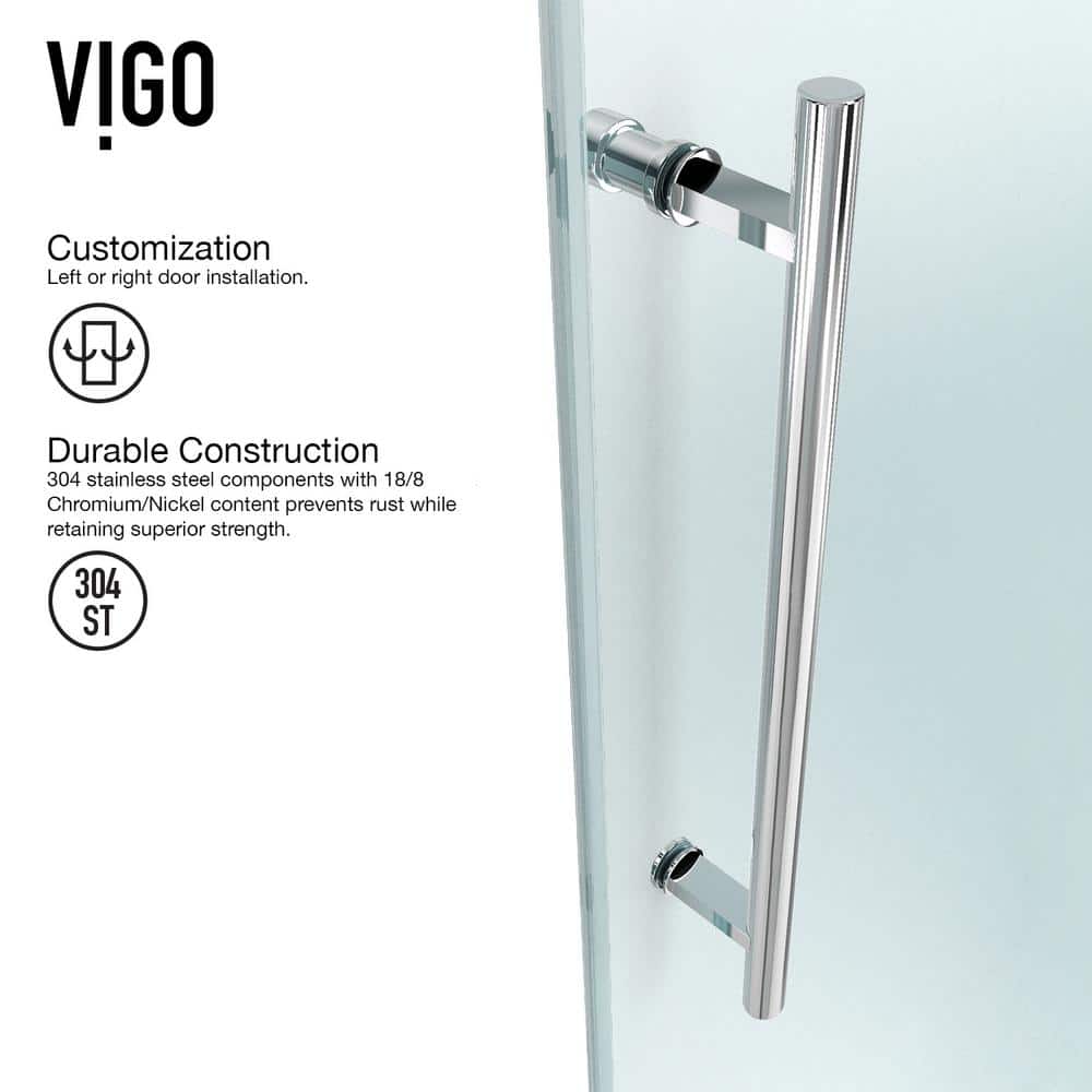 Winslow 58" Frameless Sliding Shower Enclosure with Clear Glass and Black Hardware