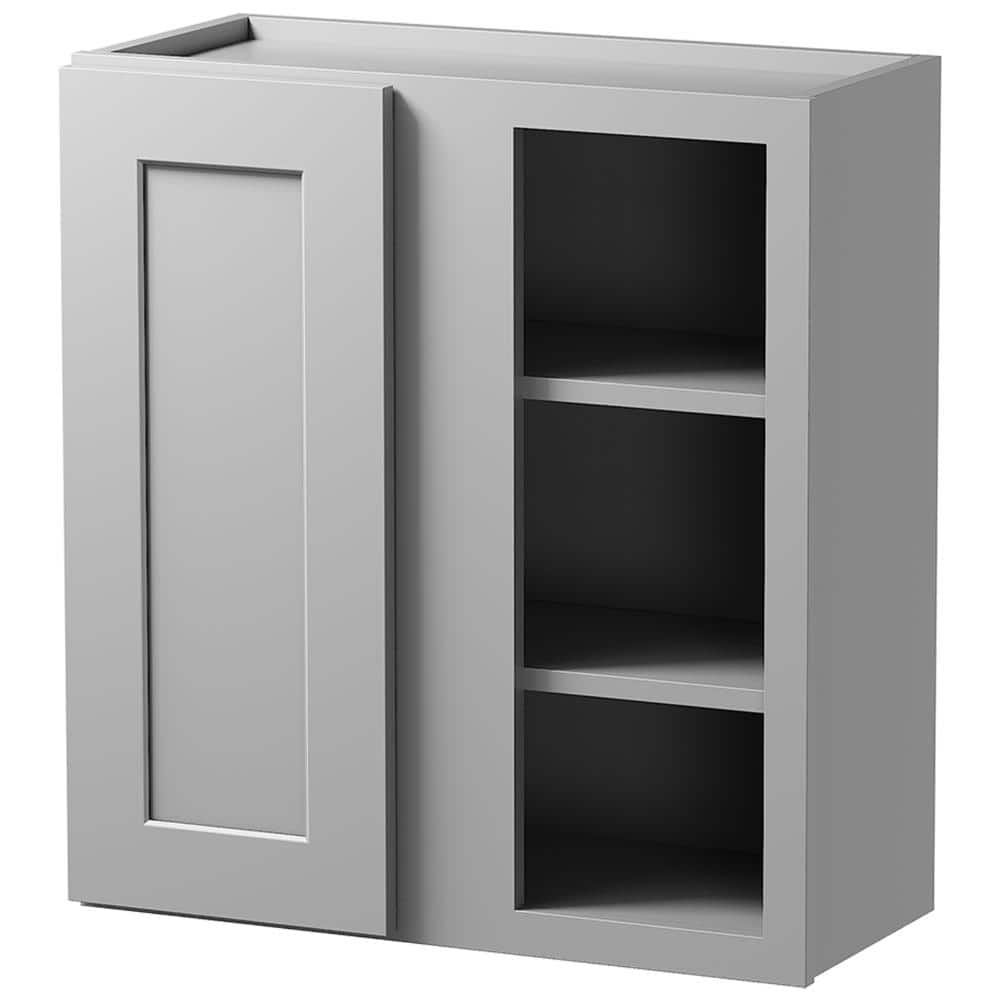 27 in. W x 12 in. D x 30 in. H Plywood Ready To Assemble Wall Kitchen Cabinet with Soft Close in Gray price history on PriceWatchPro