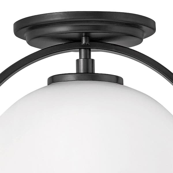 HINKLEY - Somerset 11.5 In. 1-Light Black Semi- Flush Mount